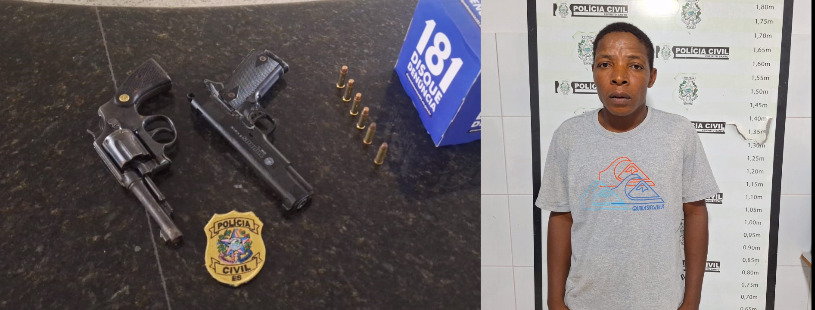 Polícia prende homem que enterrou arma de fogo em Linhares.