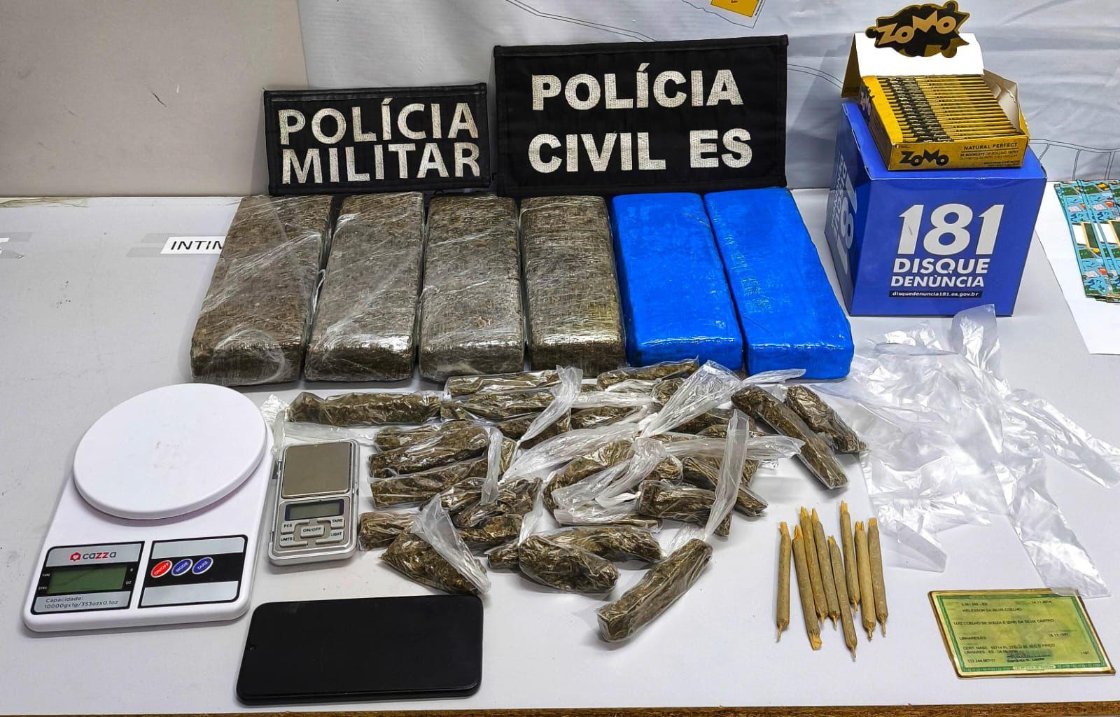 Sooretama: Operação no Saionara apreende maconha, celular, e balança de precisão.